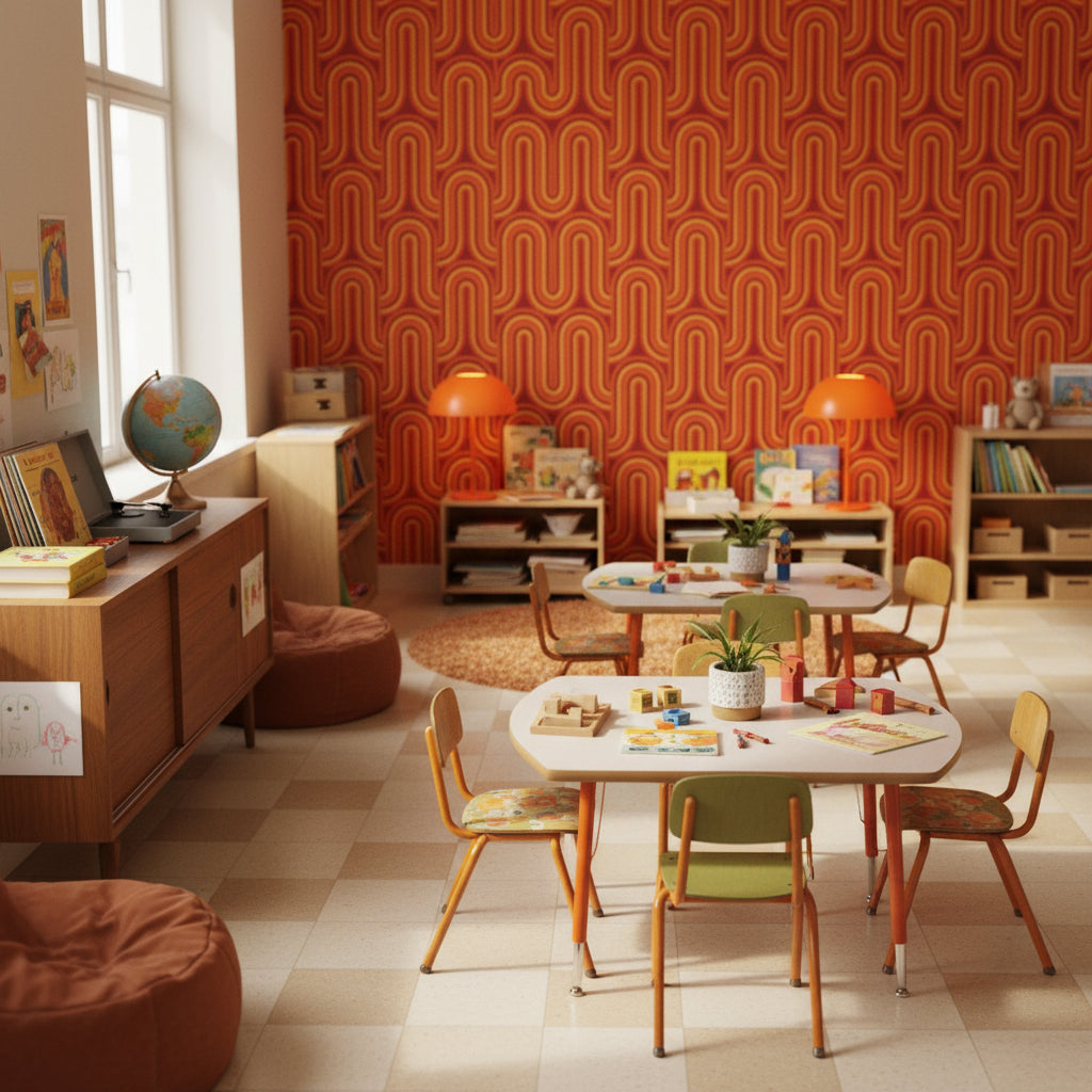 Mid-Century Modern Wallpaper Retro Vintage Wall Decor