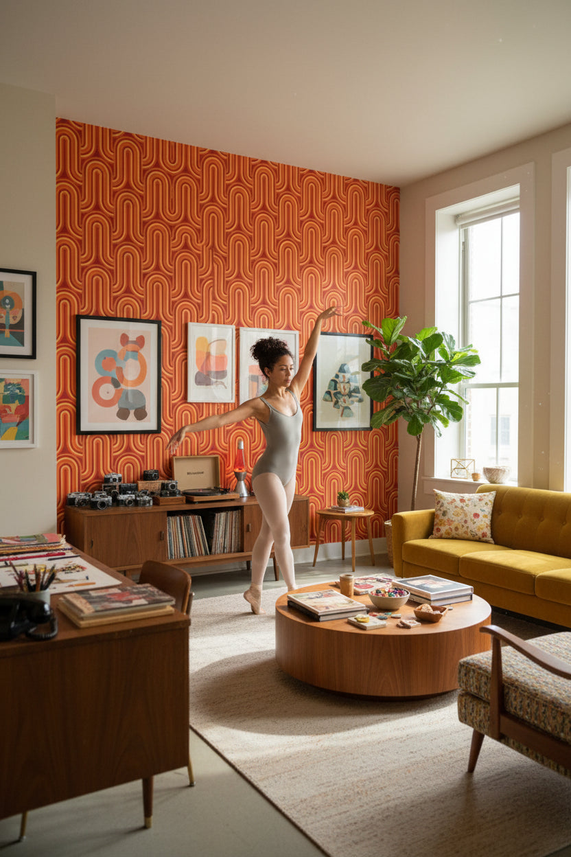 Mid-Century Modern Wallpaper Retro Vintage Wall Decor