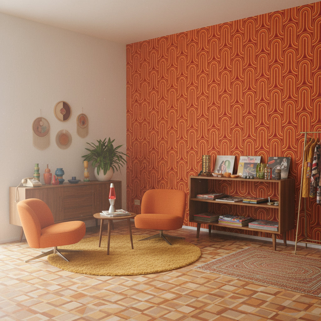 Mid-Century Modern Wallpaper Retro Vintage Wall Decor