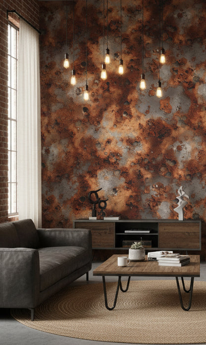 Rustic Brown and Gray Abstract Texture Wallpaper