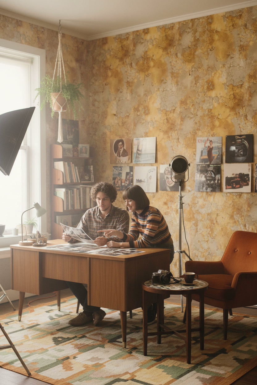 Rustic Abstract Pattern Wallpaper Natural Decorative Mural