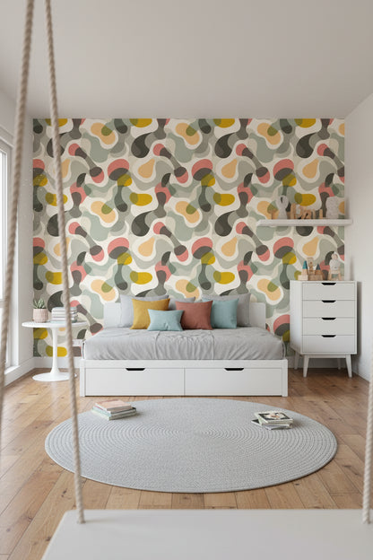 Pastel Multicolor Abstract Shape Wallpaper
