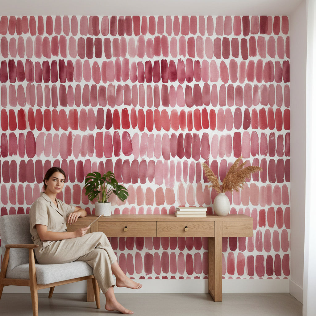 Abstract Pattern Wallpaper Playful Colorful Wall Decor