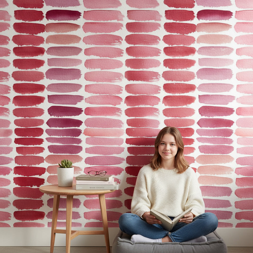 Abstract Wallpaper Geometric Brush Strokes Wall Mural