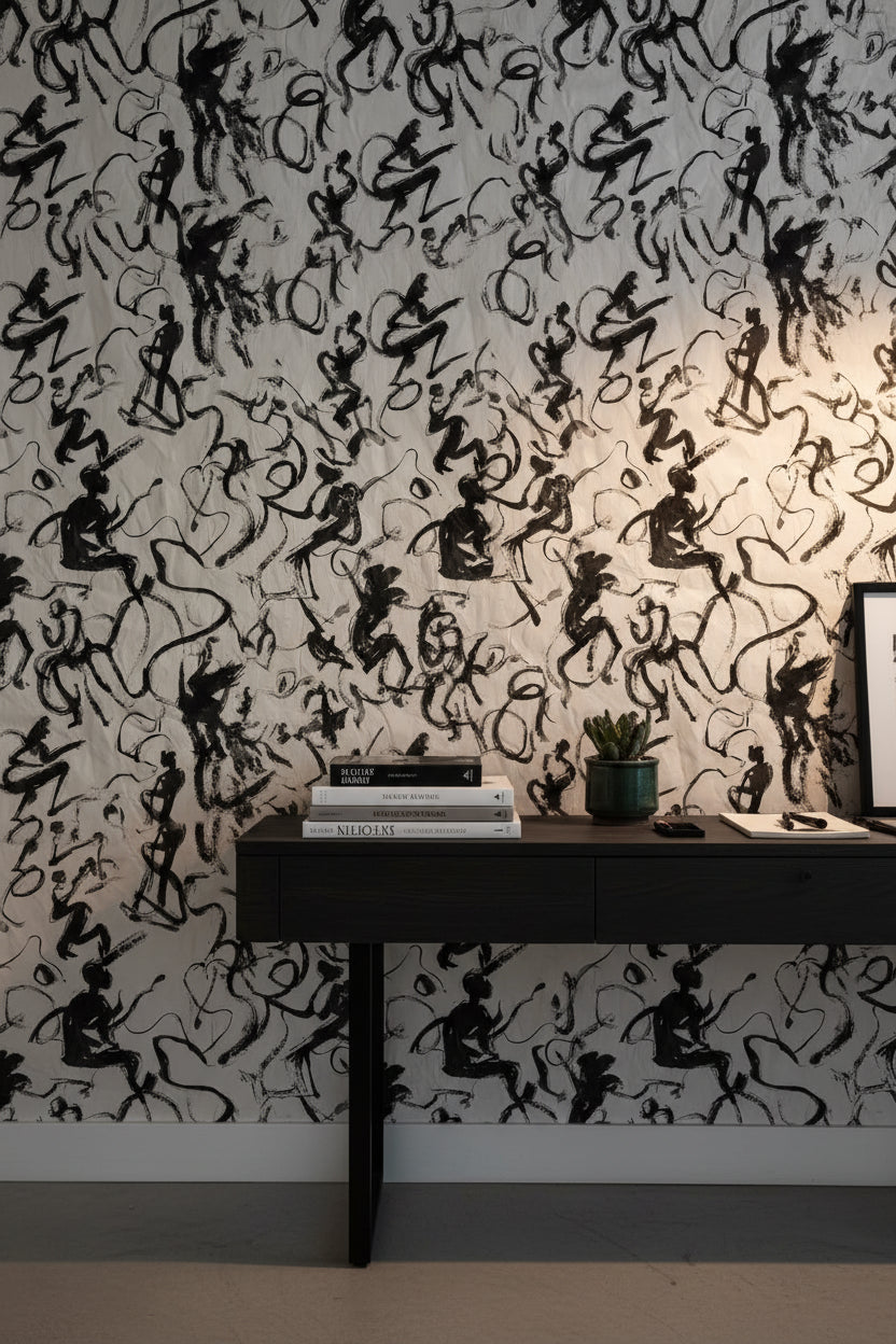 Abstract Wallpaper Expressive Dynamic Wall Decor