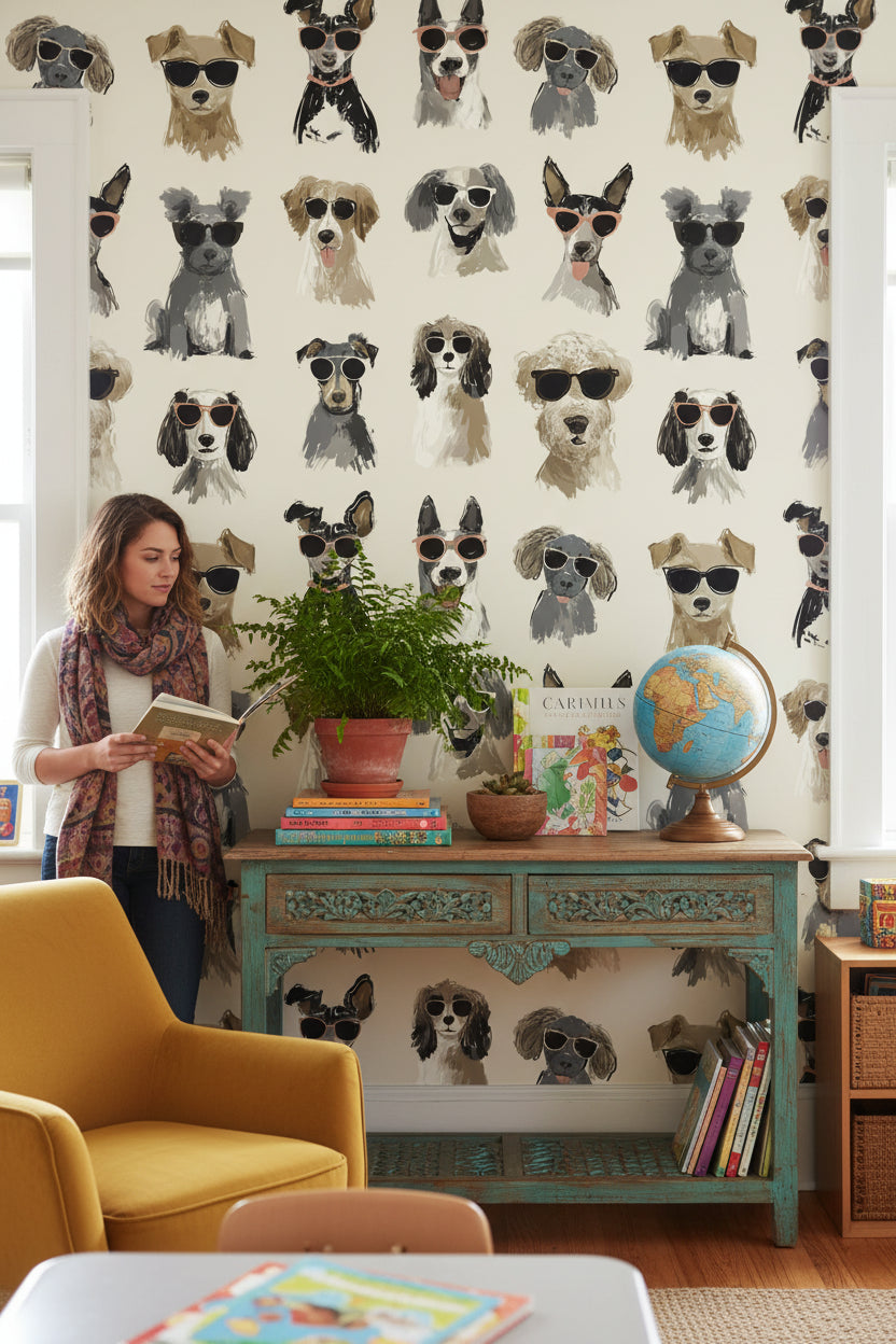 Dogs Wallpaper Modern Playful Mural Wall Decor