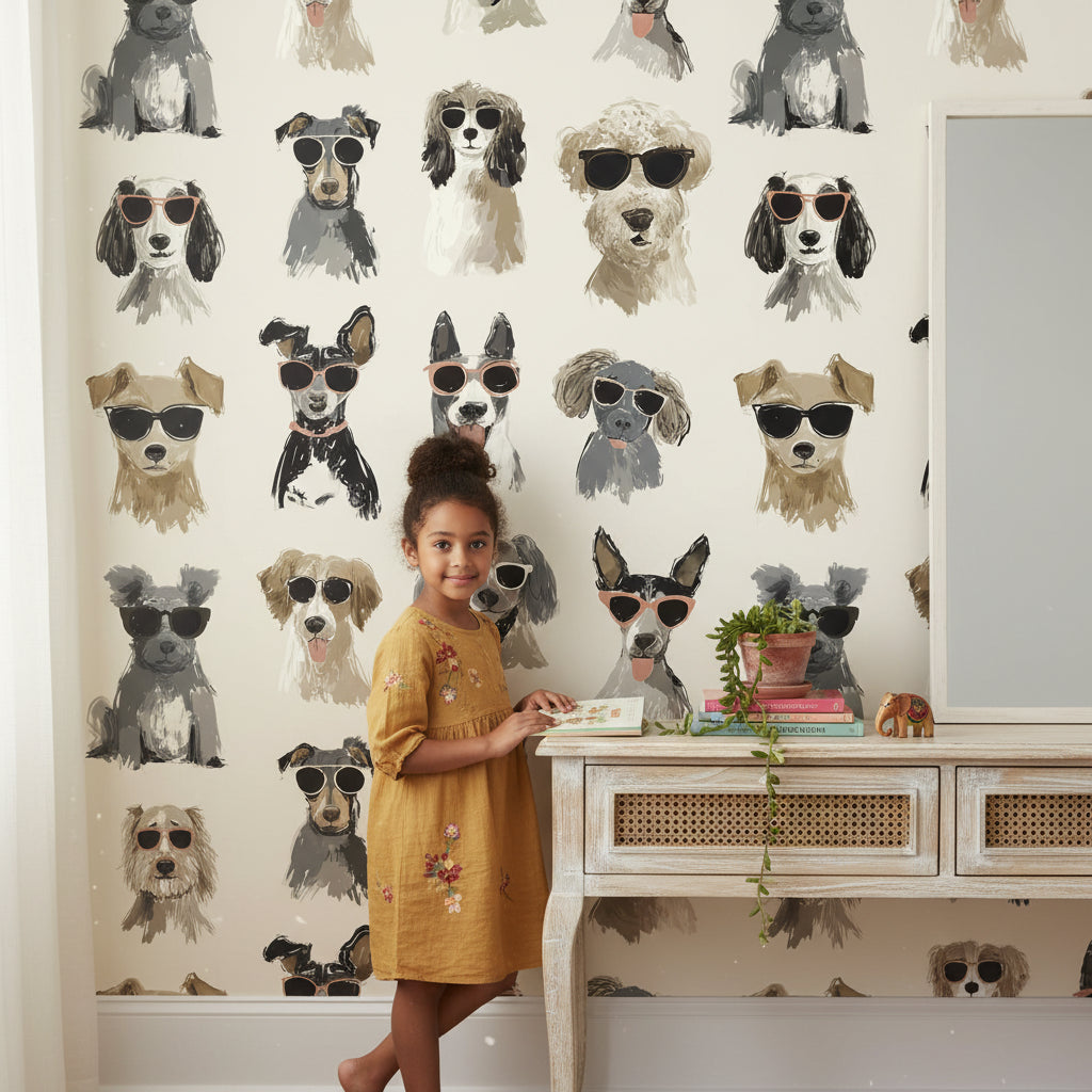 Dogs Wallpaper Modern Playful Mural Wall Decor