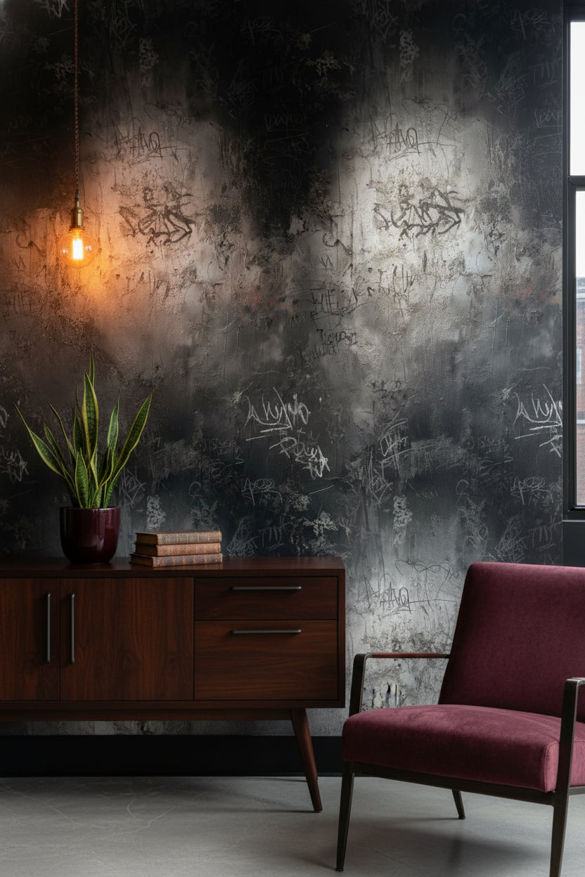 Graffiti Wallpaper Urban Dark Wall Mural