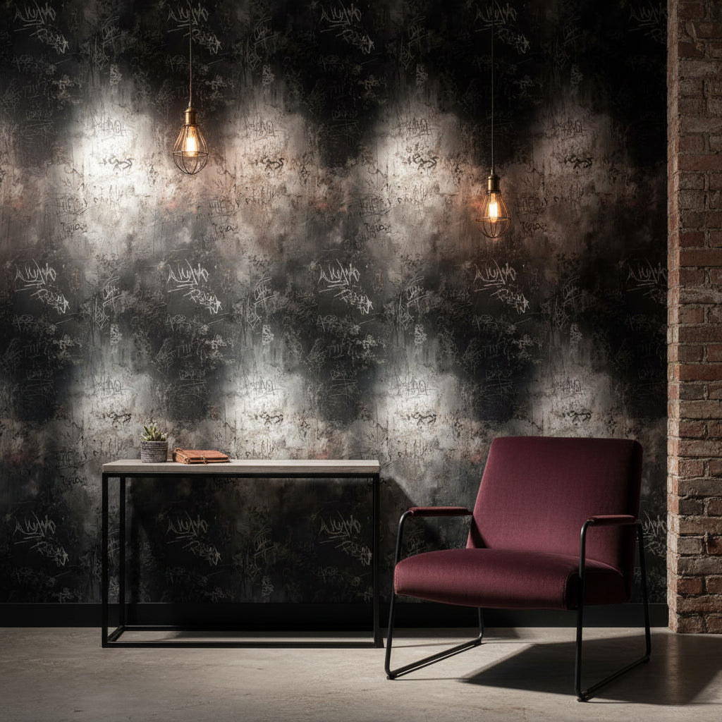 Graffiti Wallpaper Urban Dark Wall Mural