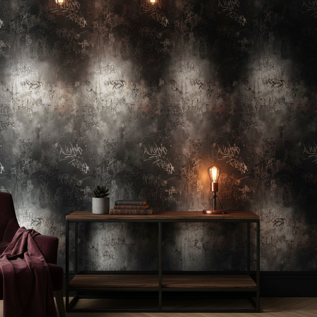 Graffiti Wallpaper Urban Dark Wall Mural