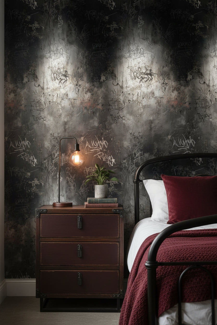 Graffiti Wallpaper Urban Dark Wall Mural