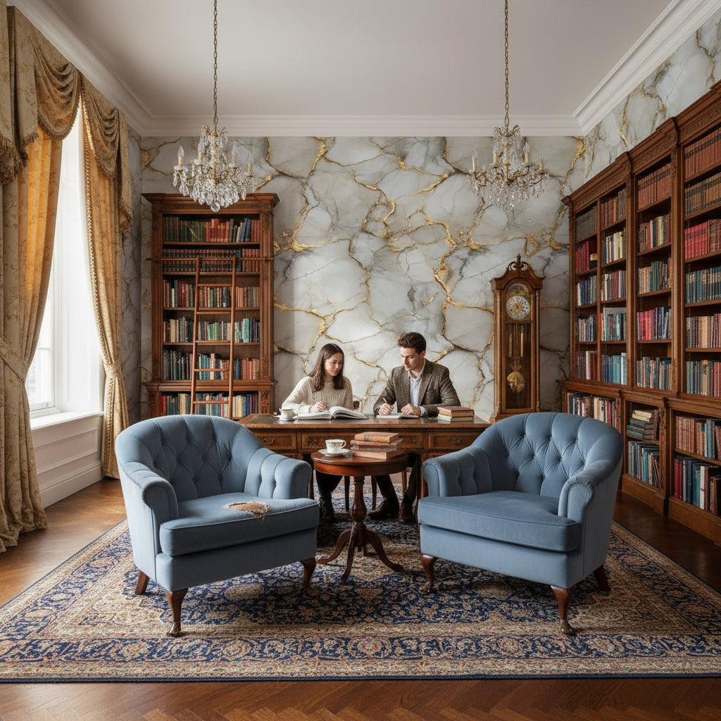 Marble Wallpaper Gold Abstract Removable Wall Decor