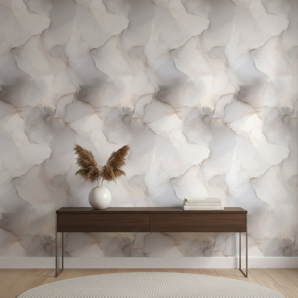 Cream and Gray Abstract Watercolor Texture Wallpaper