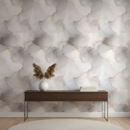 Cream and Gray Abstract Watercolor Texture Wallpaper