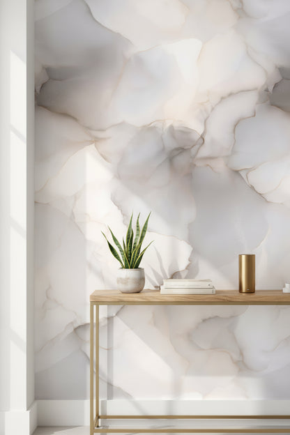 Cream and Gray Abstract Watercolor Texture Wallpaper