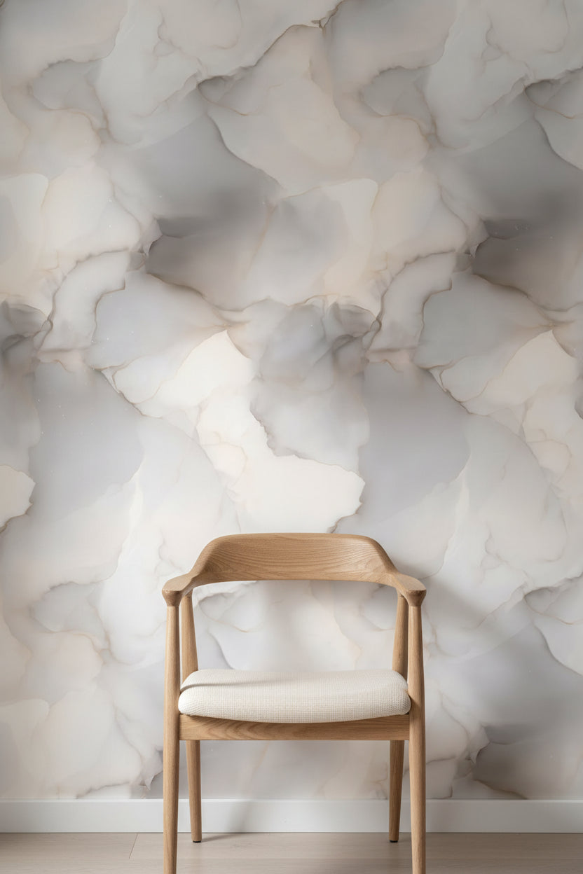 Cream and Gray Abstract Watercolor Texture Wallpaper