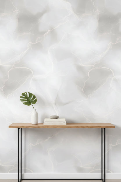 Soft Cream Abstract Marble Effect Wallpaper