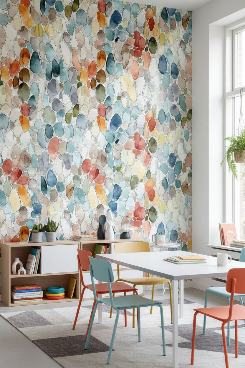 Geometric Wallpaper Vibrant Removable Eclectic Wall Double Roll