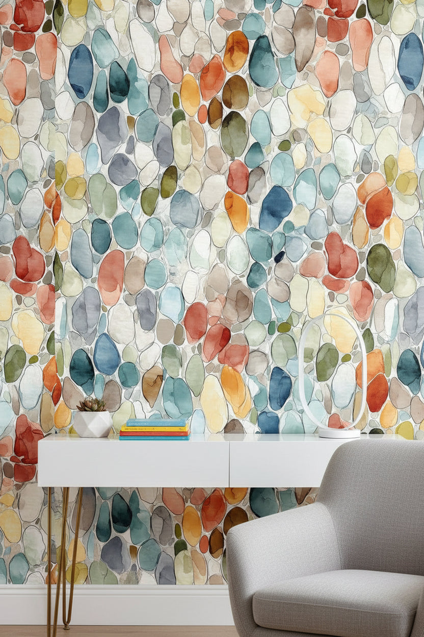 Geometric Wallpaper Vibrant Removable Eclectic Wall Double Roll