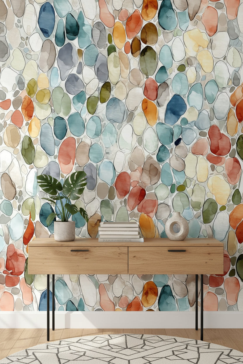 Geometric Wallpaper Vibrant Removable Eclectic Wall Double Roll