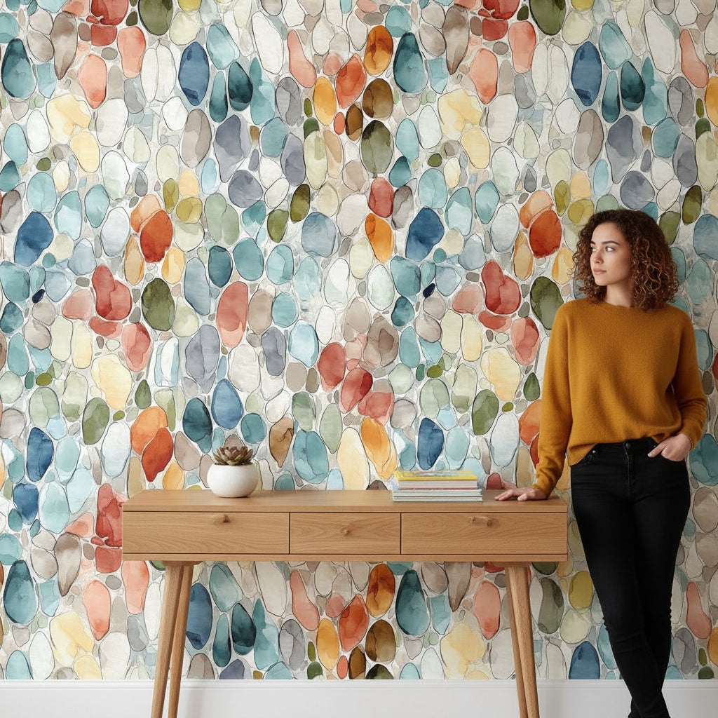 Geometric Wallpaper Vibrant Removable Eclectic Wall Double Roll