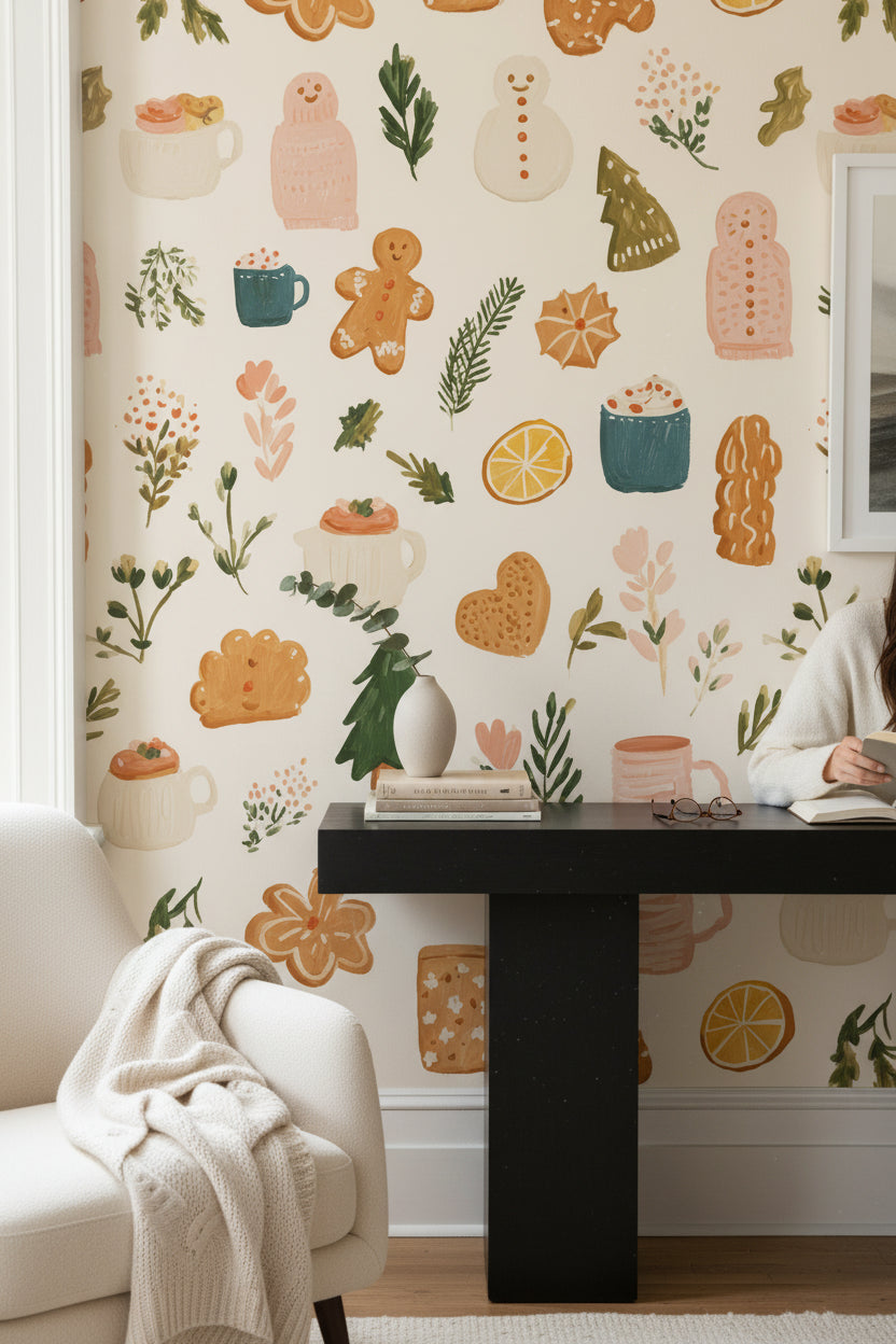 Whimsical Wallpaper Gingerbread Modern Wall Mural