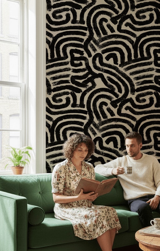 Abstract Wallpaper Geometric Minimalist Wall Mural