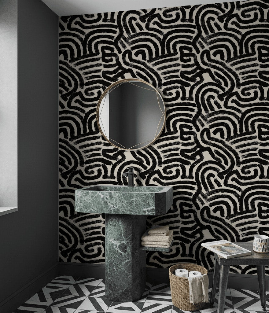 Abstract Wallpaper Geometric Minimalist Wall Mural