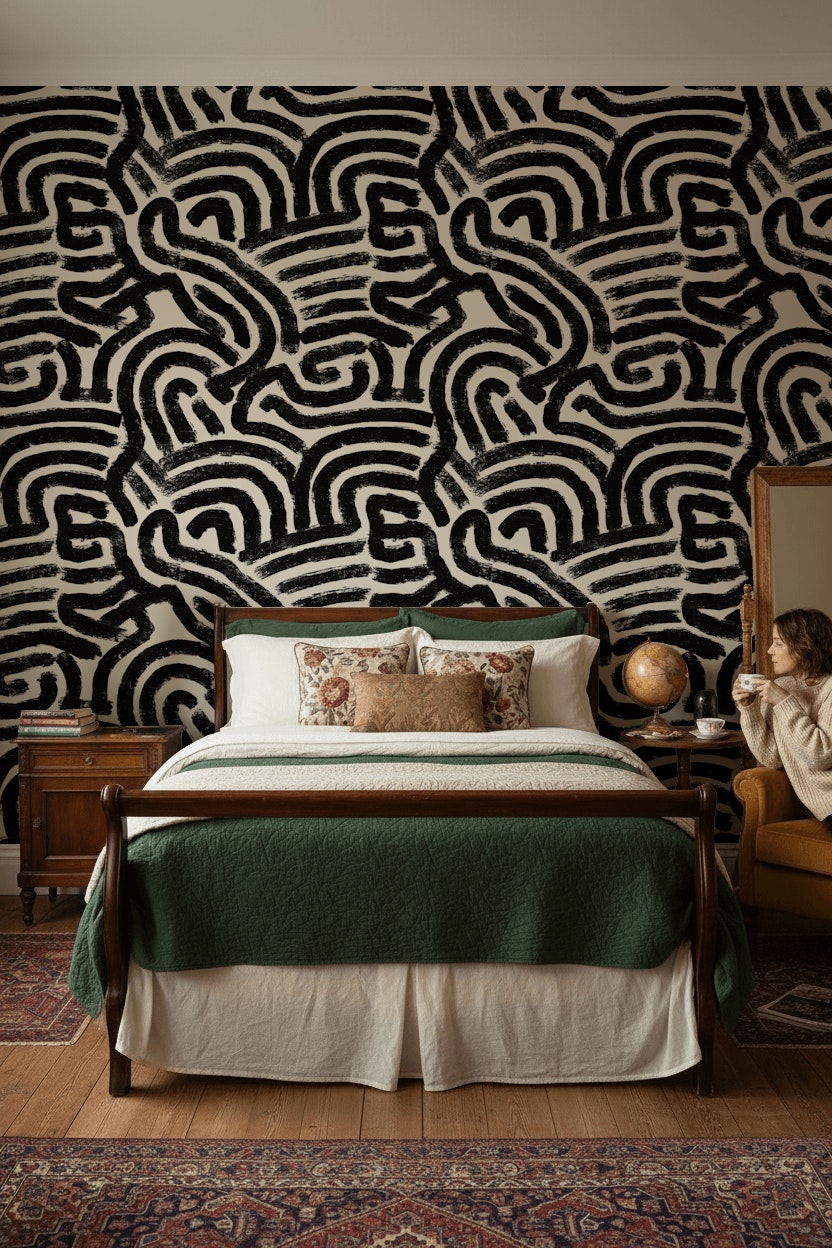 Abstract Wallpaper Geometric Minimalist Wall Mural