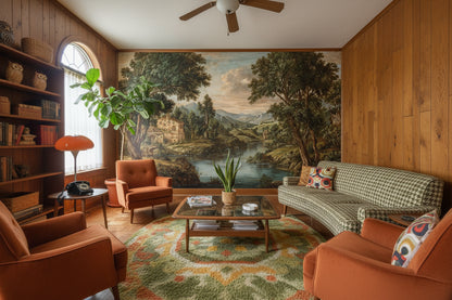 Landscape Wallpaper Traditional River Wall Decor