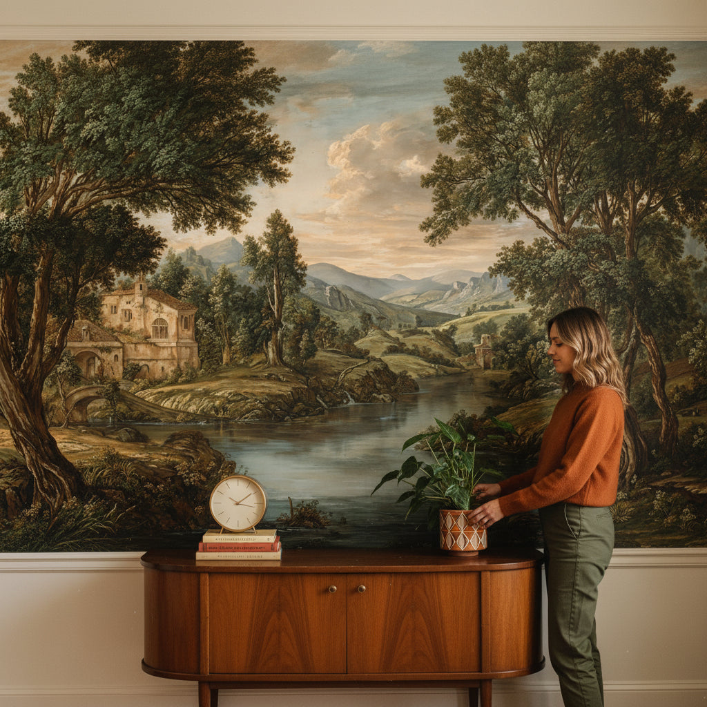 Landscape Wallpaper Traditional River Wall Decor