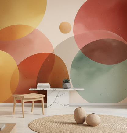 Abstract Circles Wallpaper Geometric Modern Wall Mural