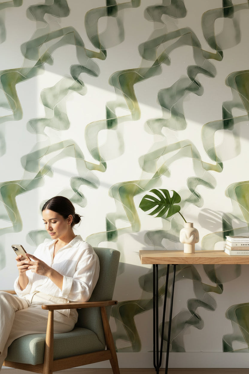 Shades Of Green Wallpaper Modern Elegant Wall Mural