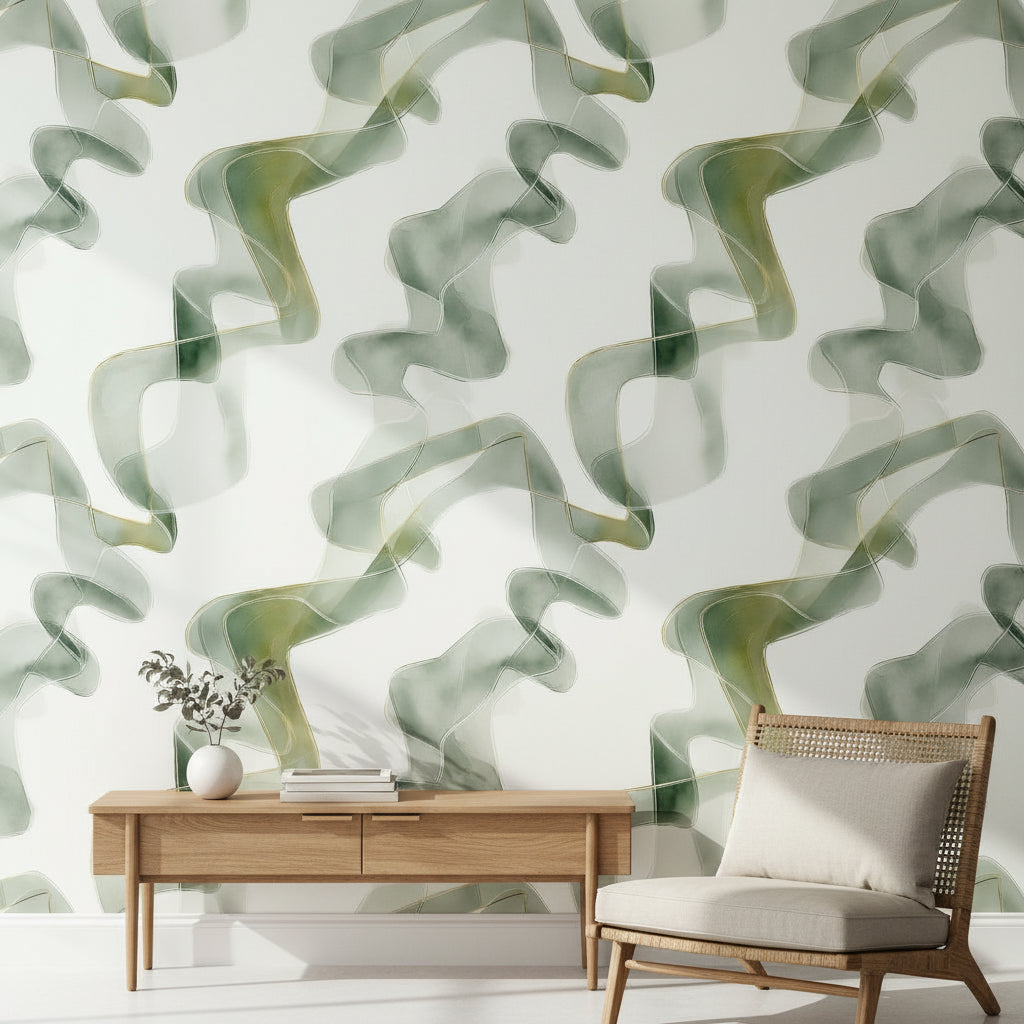 Shades Of Green Wallpaper Modern Elegant Wall Mural