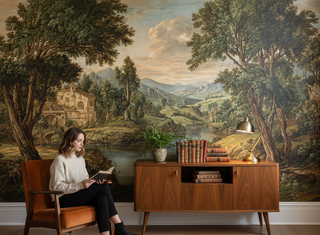 Landscape Wallpaper Traditional River Wall Decor