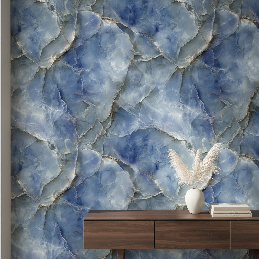 Stone Texture Wallpaper Blue Abstract Wall Mural
