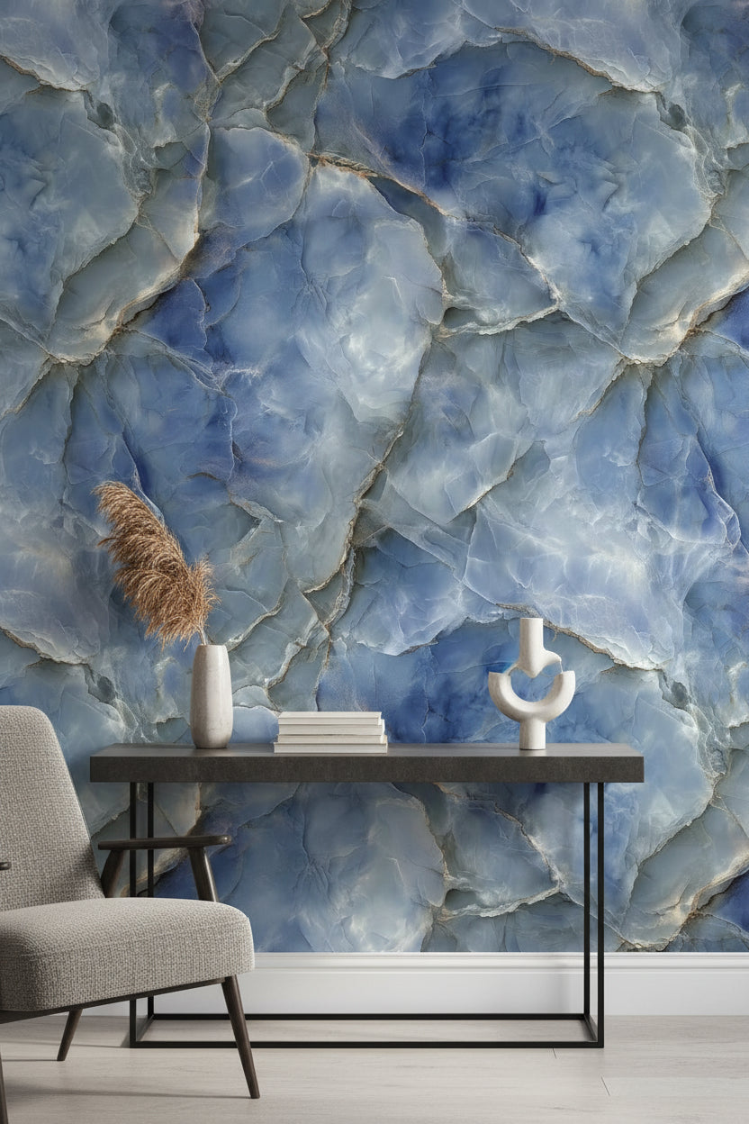 Stone Texture Wallpaper Blue Abstract Wall Mural