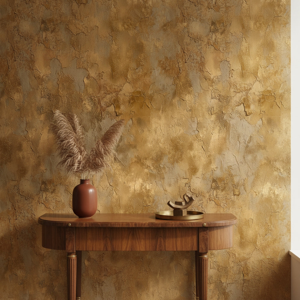 Textured Golden Look Earth Abstract Wallpaper
