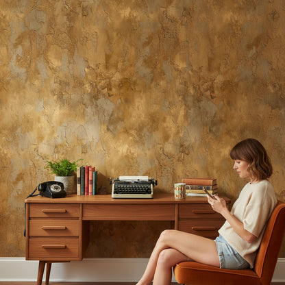 Textured Golden Look Earth Abstract Wallpaper