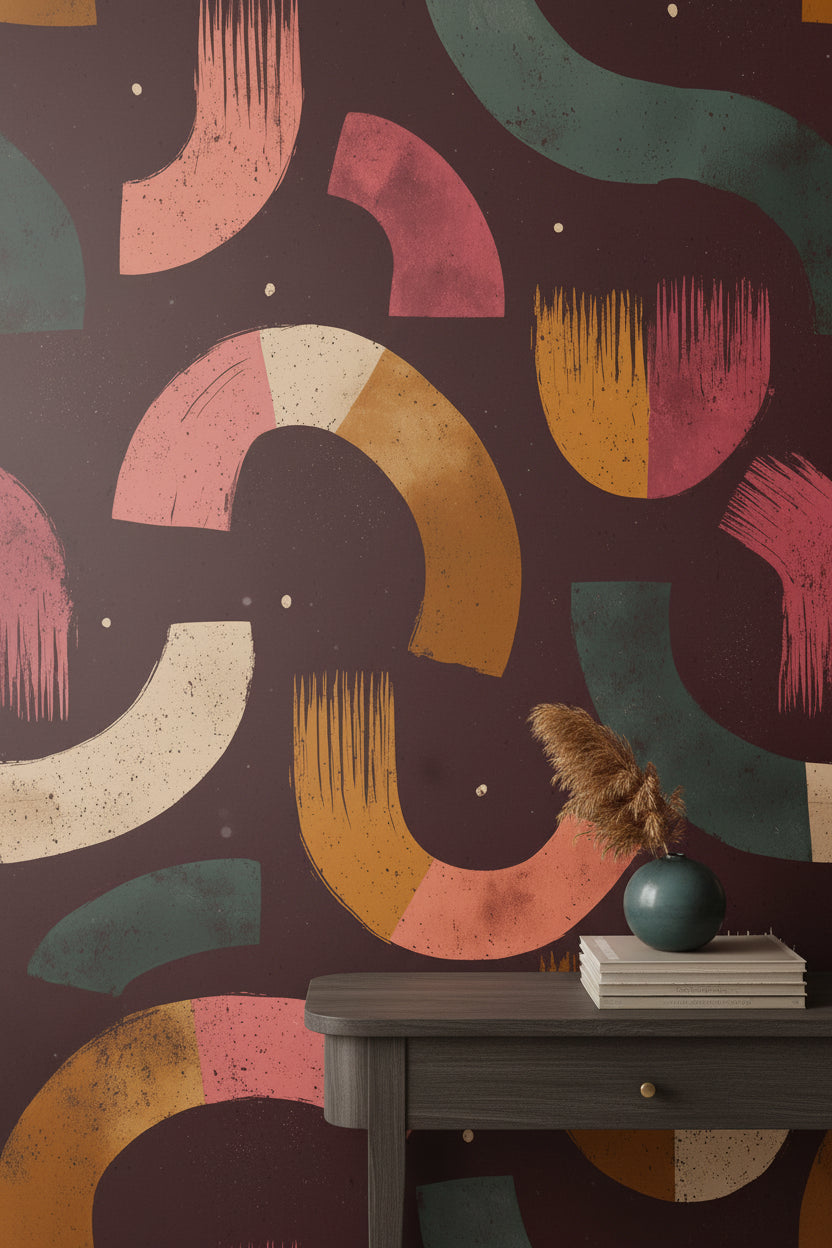 Abstract Wallpaper Geometric Modern Wall Decor