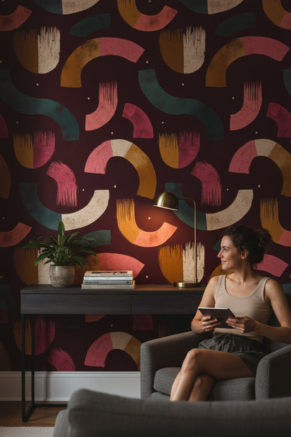 Bold Abstract Geometric Pattern Wallpaper