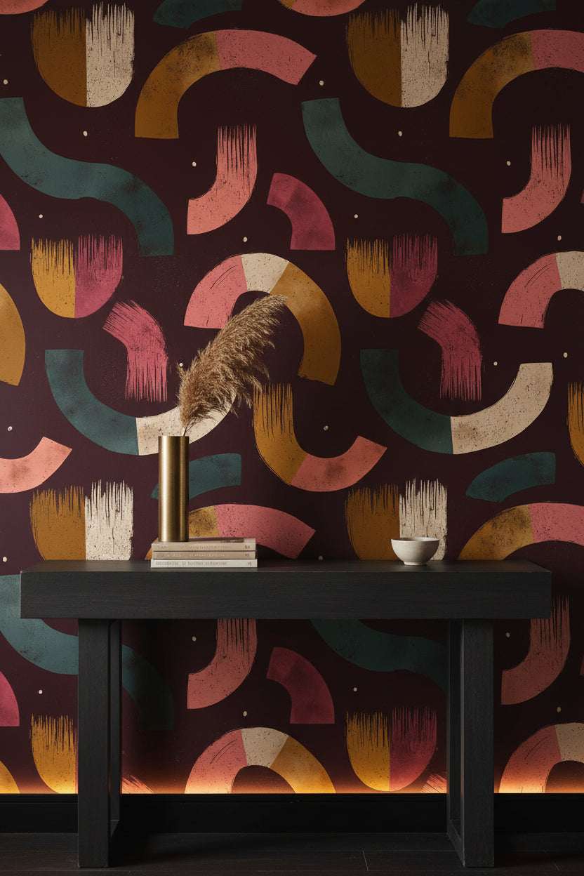 Abstract Wallpaper Geometric Modern Wall Decor