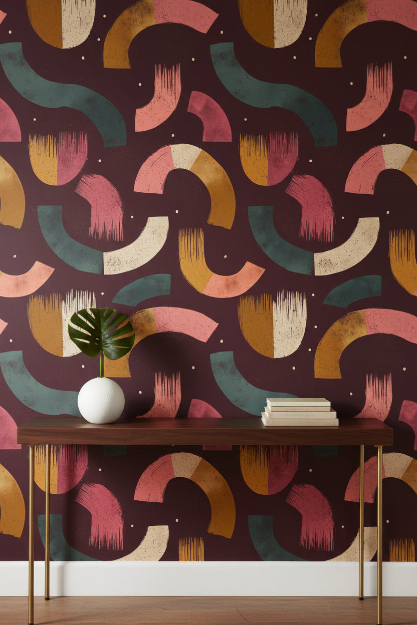 Bold Abstract Geometric Pattern Wallpaper