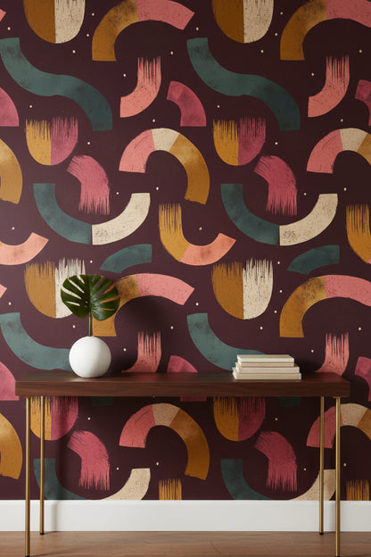 Bold Abstract Geometric Pattern Wallpaper