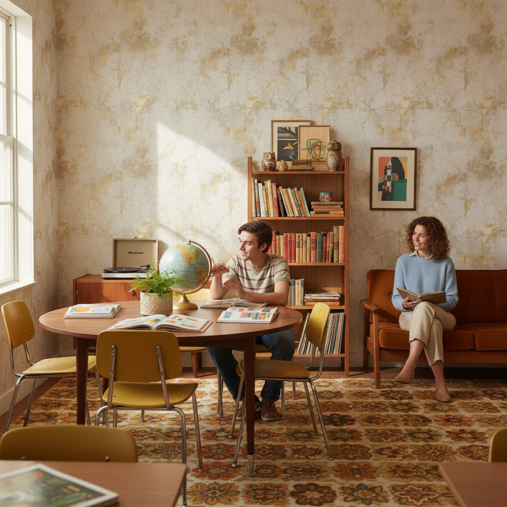 Vintage Wallpaper Textured Removable Marble Wall Double Roll