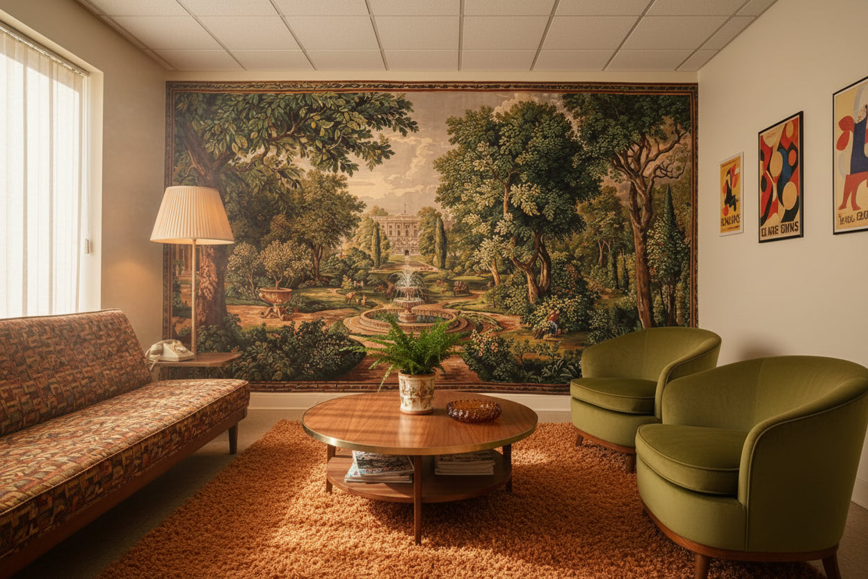 Shades Of Green Wallpaper Vintage Garden Wall Mural