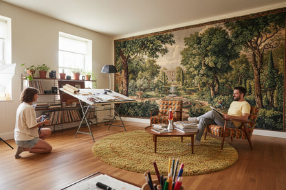 Shades Of Green Wallpaper Vintage Garden Wall Mural