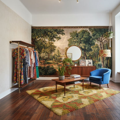 Shades Of Green Wallpaper Vintage Garden Wall Mural