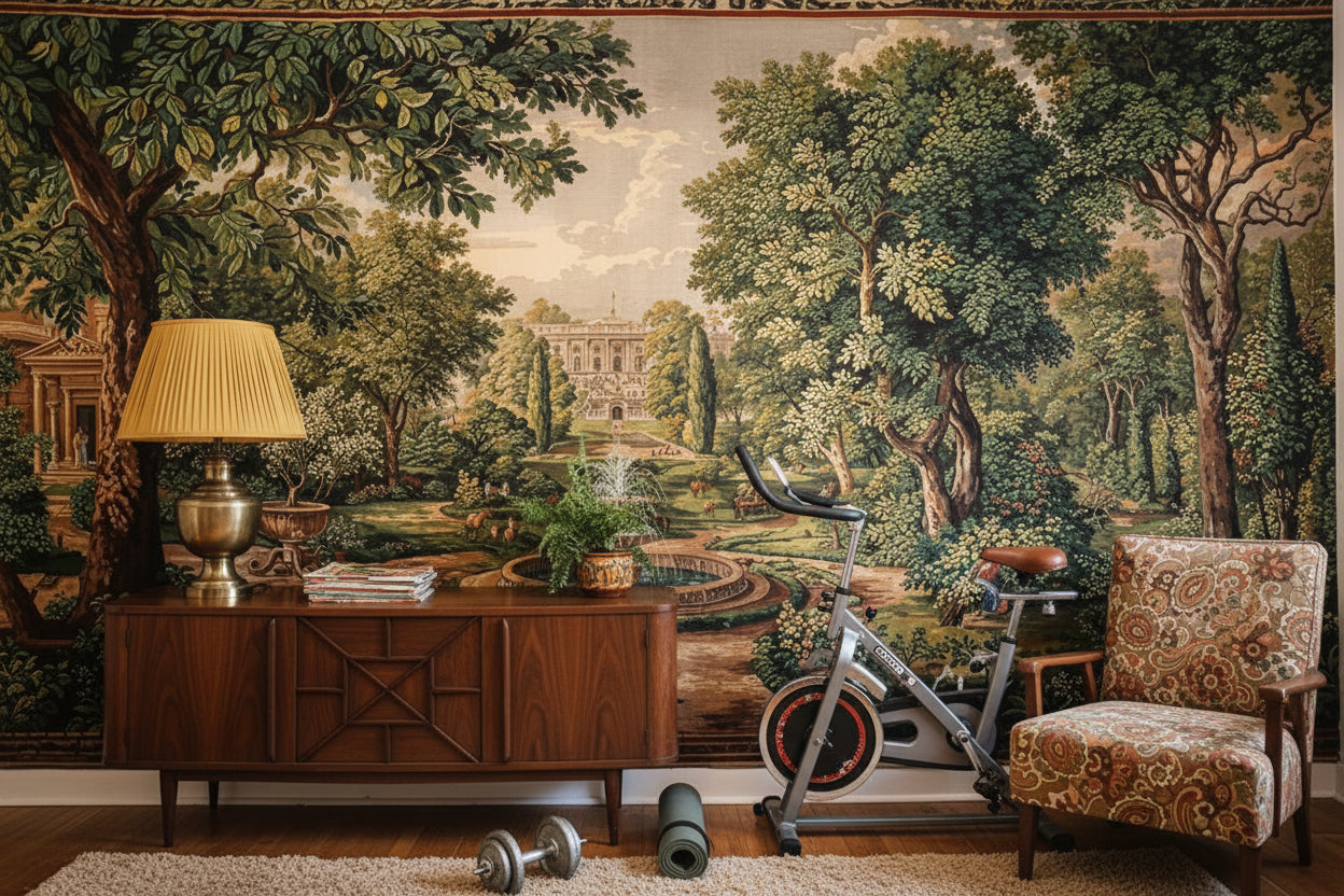 Shades Of Green Wallpaper Vintage Garden Wall Mural