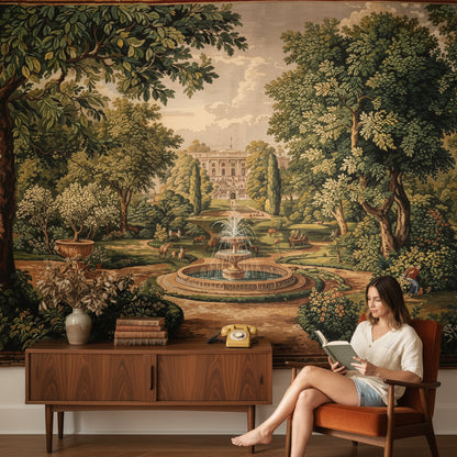 Shades Of Green Wallpaper Vintage Garden Wall Mural